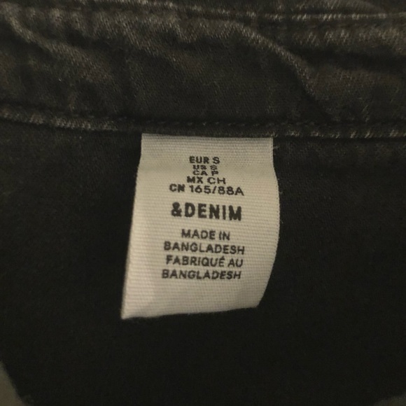 H&M BLACK DENIM BUTTON DOWN DRESS - Picture 3 of 4